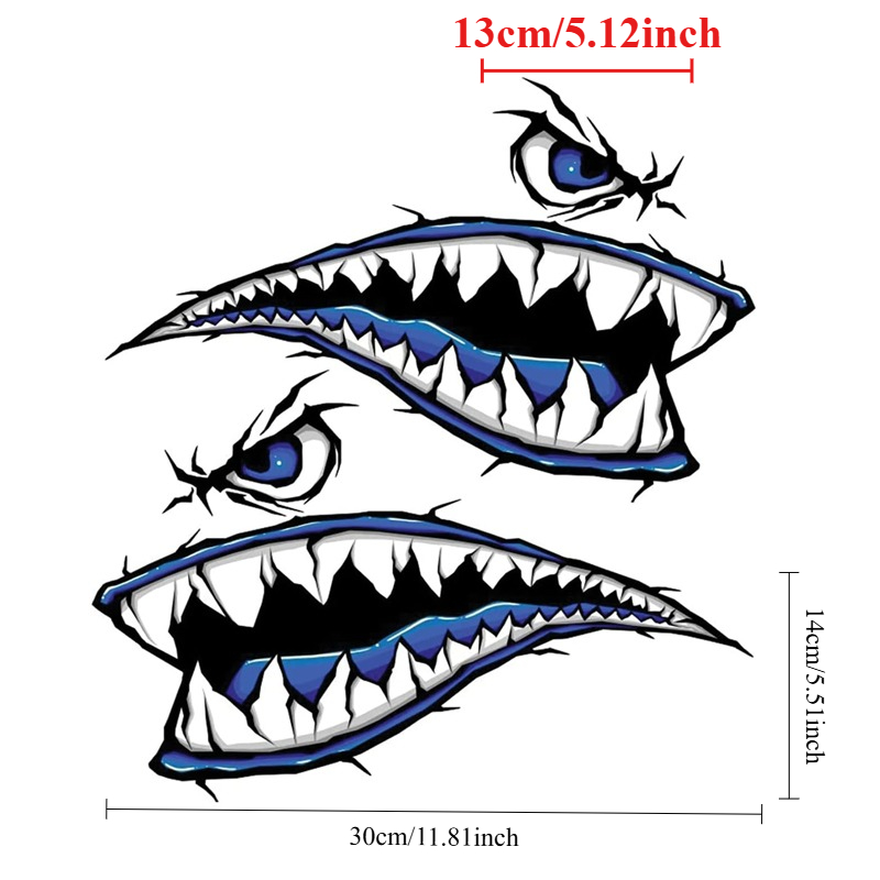 2PCS Shark Teeth Mouth Boat St - огляд і ціна Fishing Boat Oar